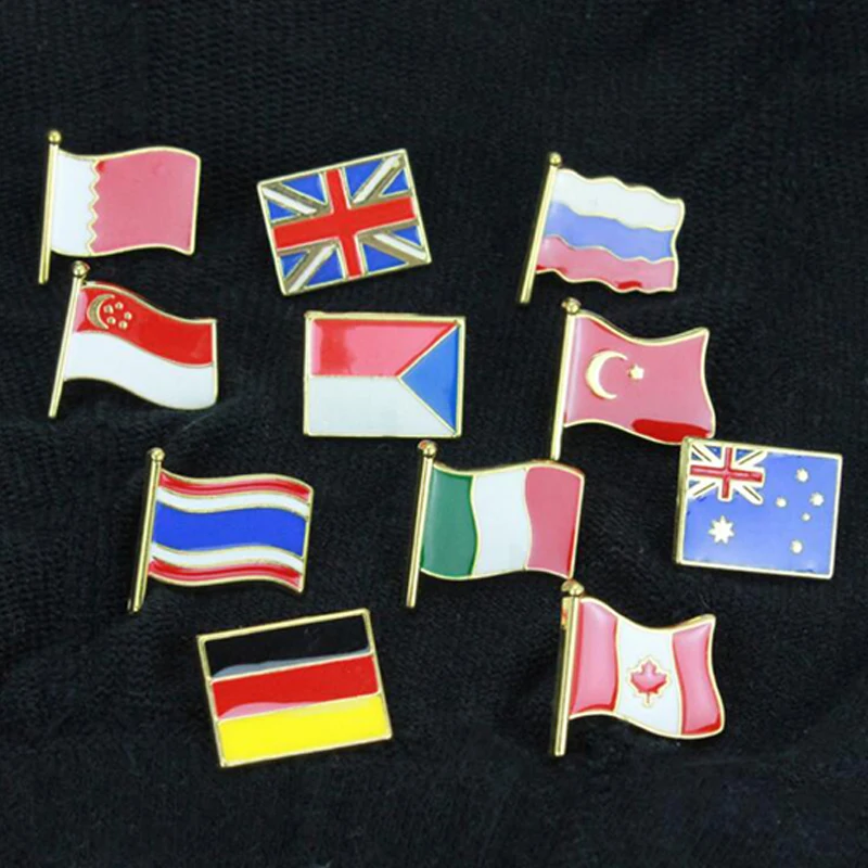 Страна флаги стран мира брошь на застежке флаг под горло Длинные рукава Pin значок
