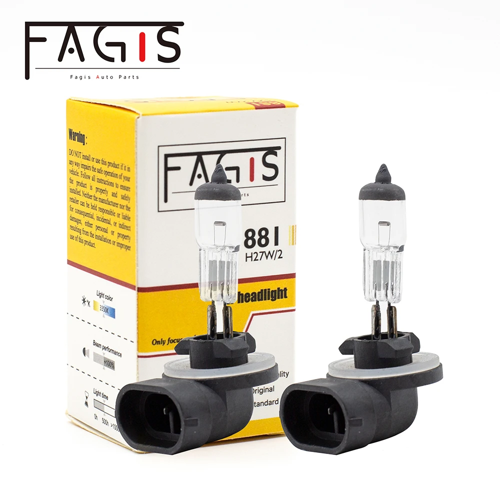 Fagis 2 шт. 881 H27W/2 12V 27W прозрачная Автомобильная фара галогенная лампа УФ кварцевое