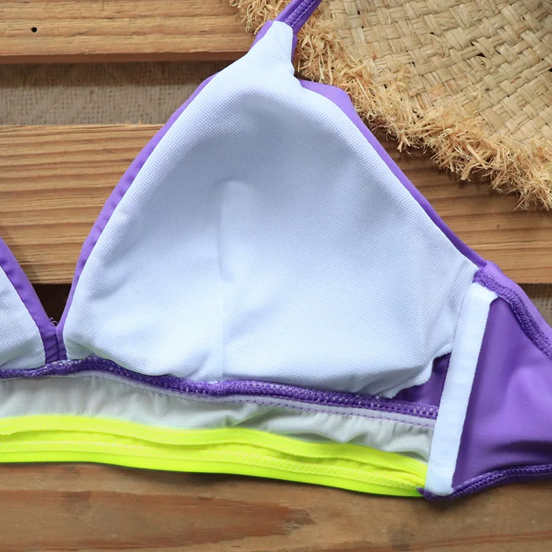 Riseado Push Up Bikini Set Mesh Swimwear Women Patchwork Swimsuits Sexy Biquini String Strap Beach Wear 2020 Summer Bikinis