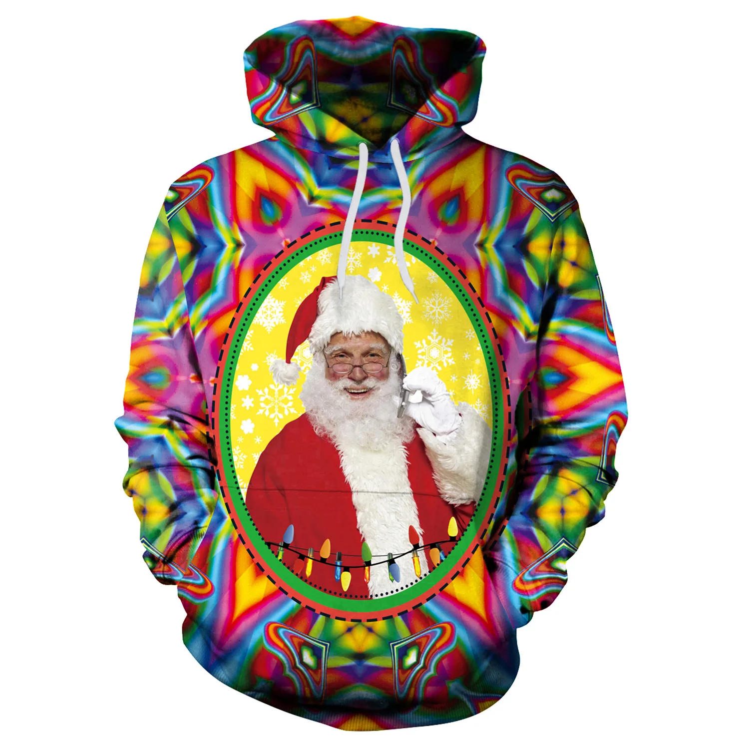 

Christmas Sweatshirts Women's Santa Print Hoodie Pullover Xmas Long Sleeve O Neck Winter Clothes Women Party Costume