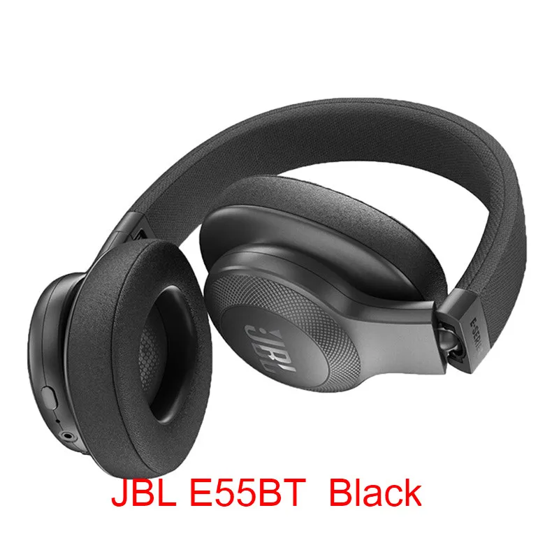 Оригинальные JBL E55BT беспроводные Bluetooth наушники портативные складные наушники супер бас наушники AUX в HiFi Спортивная гарнитура с микрофоном - Цвет: JBL E55BT  Black