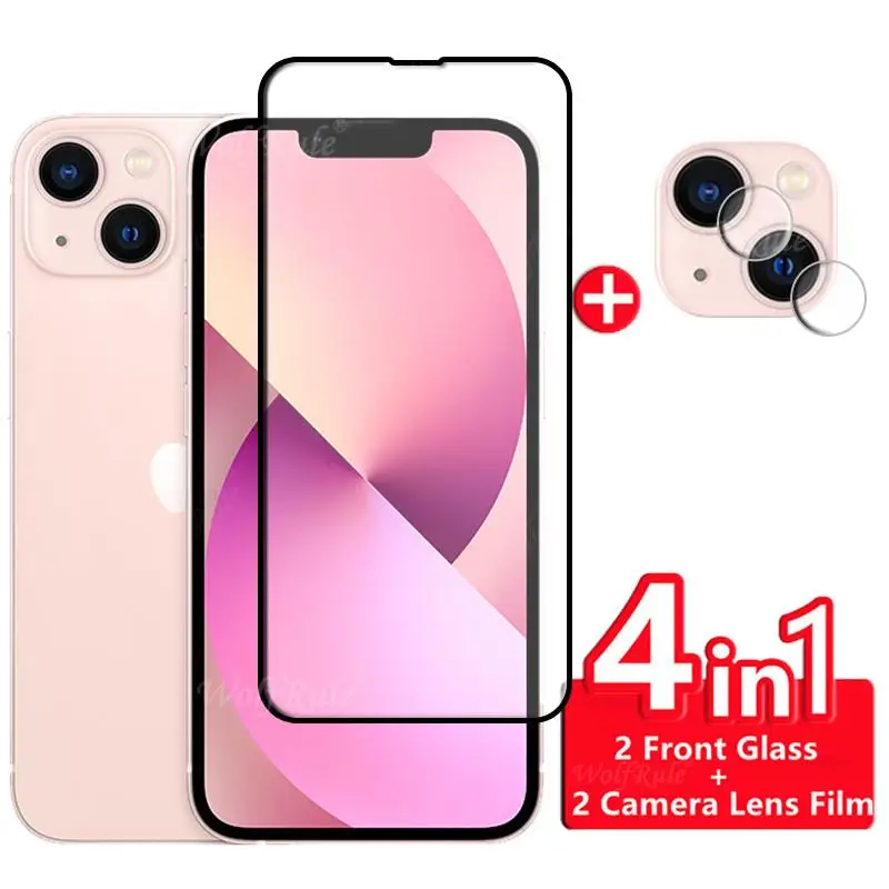 4-In-1 Per Iphone 13 Glass Per Iphone 13 Pro Proteggi Schermo In Vetro Temperato Per Iphone 8 Plus 12 13 Pro Max Se 2020 Lente In Vetro