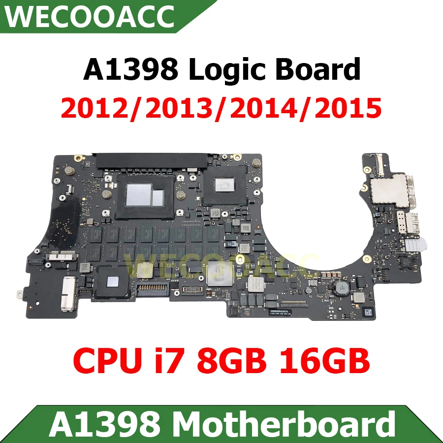 Full Tested Motherboard For Macbook Pro Retina 15 A1398 Logic Board Original A1398 Motherboard 2012 2013 2014 2015 i7 8GB 16GB
