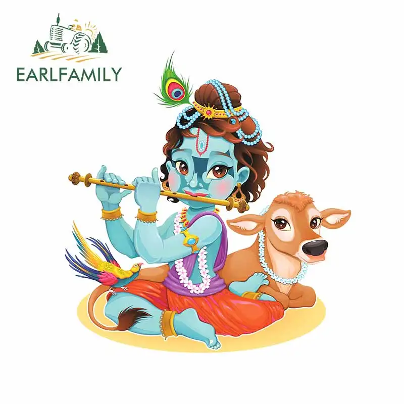 EARLFAMILY 13 см x 12 1 для лорда Кришны флейта игр наклейка на бампер искусственное аниме