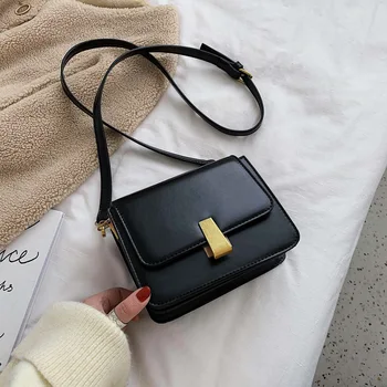 

Solid Color Crossbody Bag for Women 2019 Metal Lock Flap Purse Messenger Hangbags Single Shoulder Bags for Girl Louie Vuiton