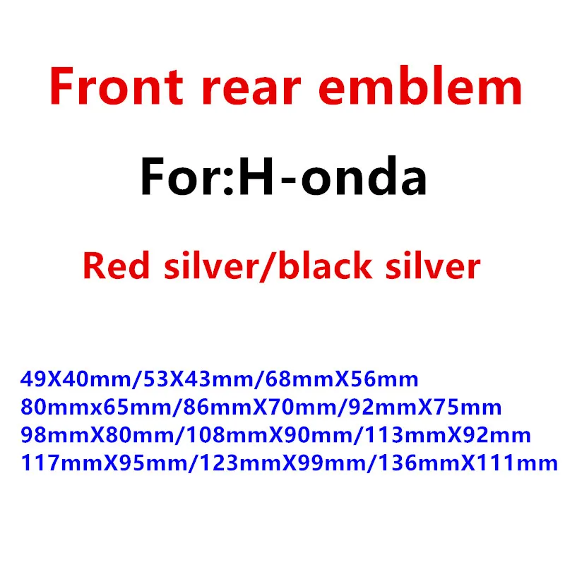1pcs Red Silver Black silver H logo car Steering Wheel Sticker Front Bonnet Grill rear Trunk Badge Emblem styling | Автомобили и
