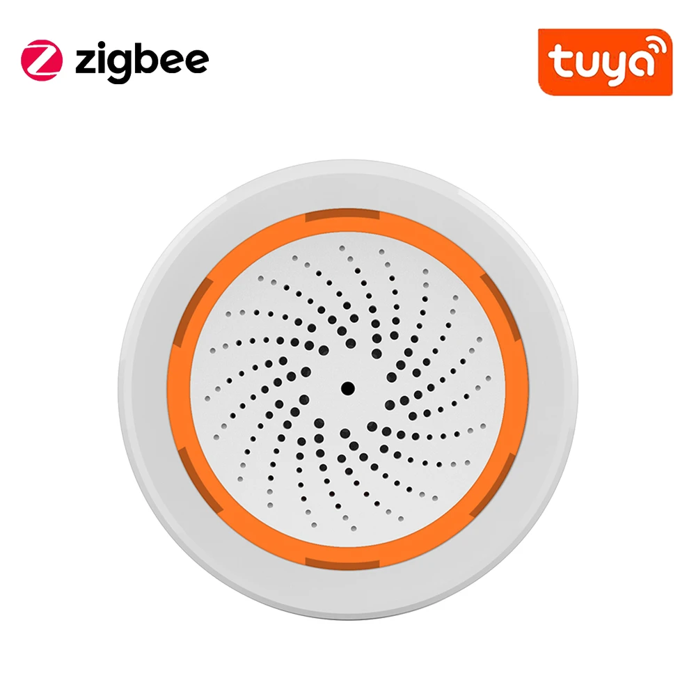 Tuya Zigbee Smart Siren Alarm With temperature and Humidity Sensor Works With TUYA Smart Hub burglar alarm keypad