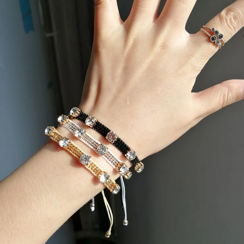 

SHINUSBOHO Bracelet for Women Miyuki Handmade Bracelet Adjustable Luxury Crystal CZ Charm Pulseras Men Bracelet moda mujer 2019