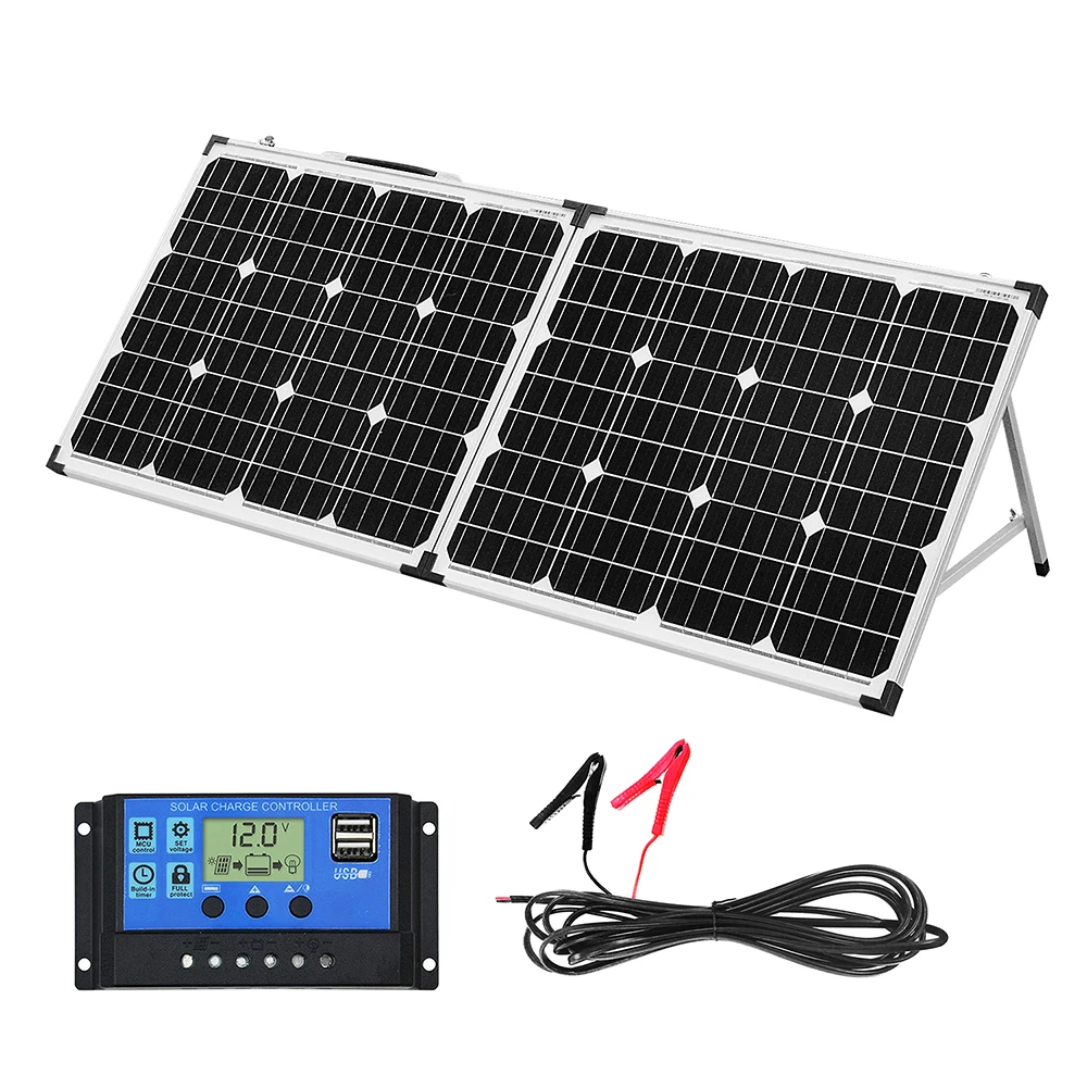 Dokio 18 в 100 Вт(2*50 Вт) складная солнечная панель 12 В солнечная батарея зарядное устройство солнечная панель наборы с 12 В/24 В контроллер Солнечная система
