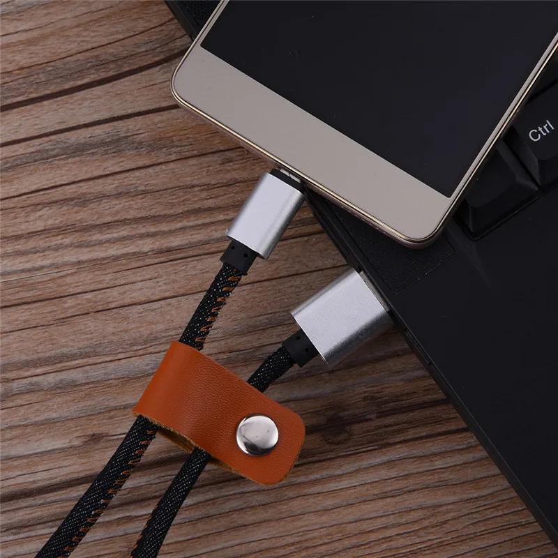 USB Data Charger Cable Cowboy Braided Wire Metal Plug Micro USB Cable for iPhone X XS XSMAX XR Cable