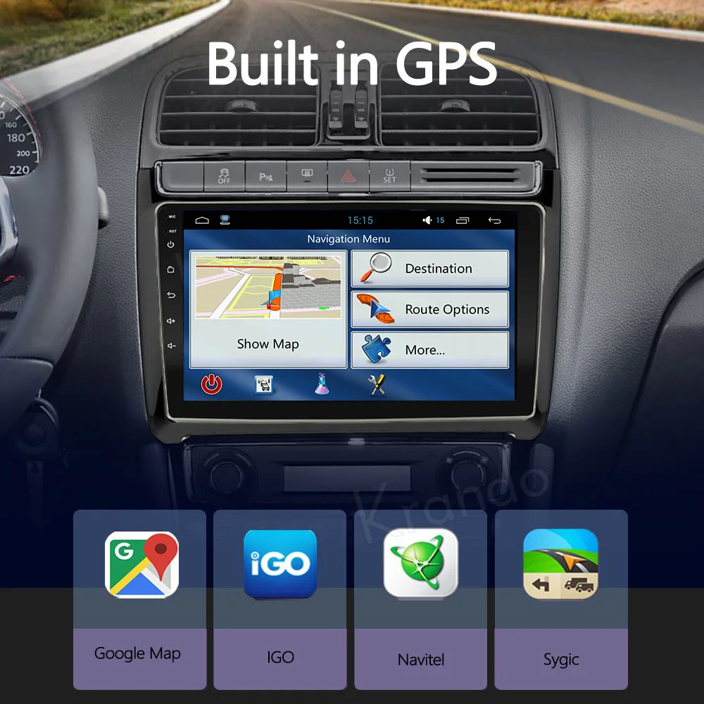 Автомобильная Мультимедийная система Krando автомагнитола с сенсорным IPS экраном 9