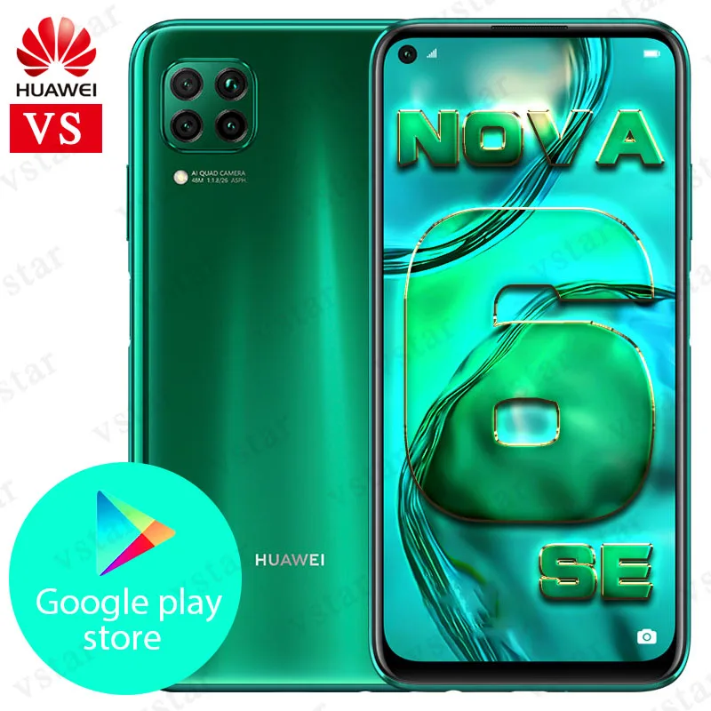 Оригинальный HUAWEI Nova 6 SE смартфон 4 дюймов Kirin 810 Восьмиядерный Android 10 0 GPU Turbo face unlock