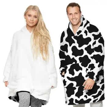 

Adult Unisex Pajamas Outfit One Size Hoodie Pullovers Casual Tracksuit Plush Blanket Keep Warm