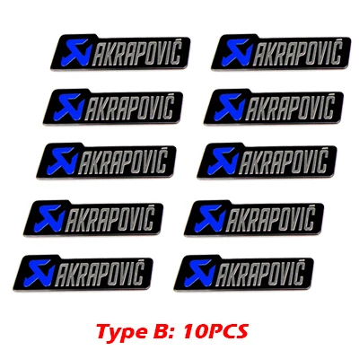 Универсальный алюминиевый Akrapovic стикер s глушитель наклейка глушитель наклейки для мотоцикла и автомобиля Наклейка - Название цвета: Type B 10PCS