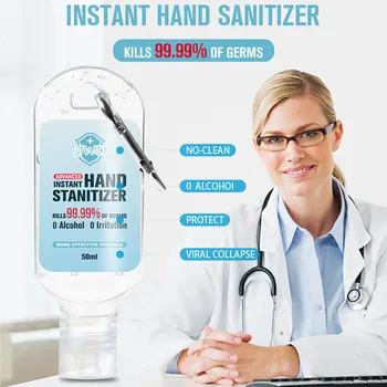

Portable Hangable Silver Ion Bacteriostatic Hand Sanitizer No-wash Quick-drying Dvanced Hand Sanitizer Soothing Gel 50ML