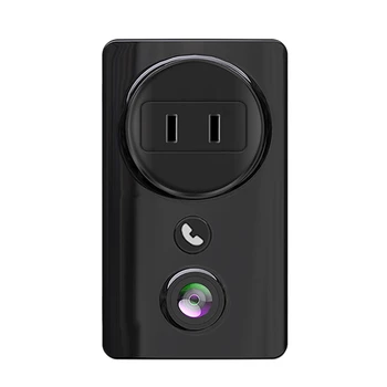 

Charger Camera Socket 1080P 180 degree Wide Angle WIFI Camera Adapter with Night Vision/LED Light CCTV-US Plug