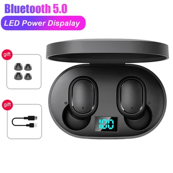 

E6S tws bluetooth 5.0 wireless headphone LED Display Stereo Sports heades earpiece Noise prevention for Redmi Airdots earphone
