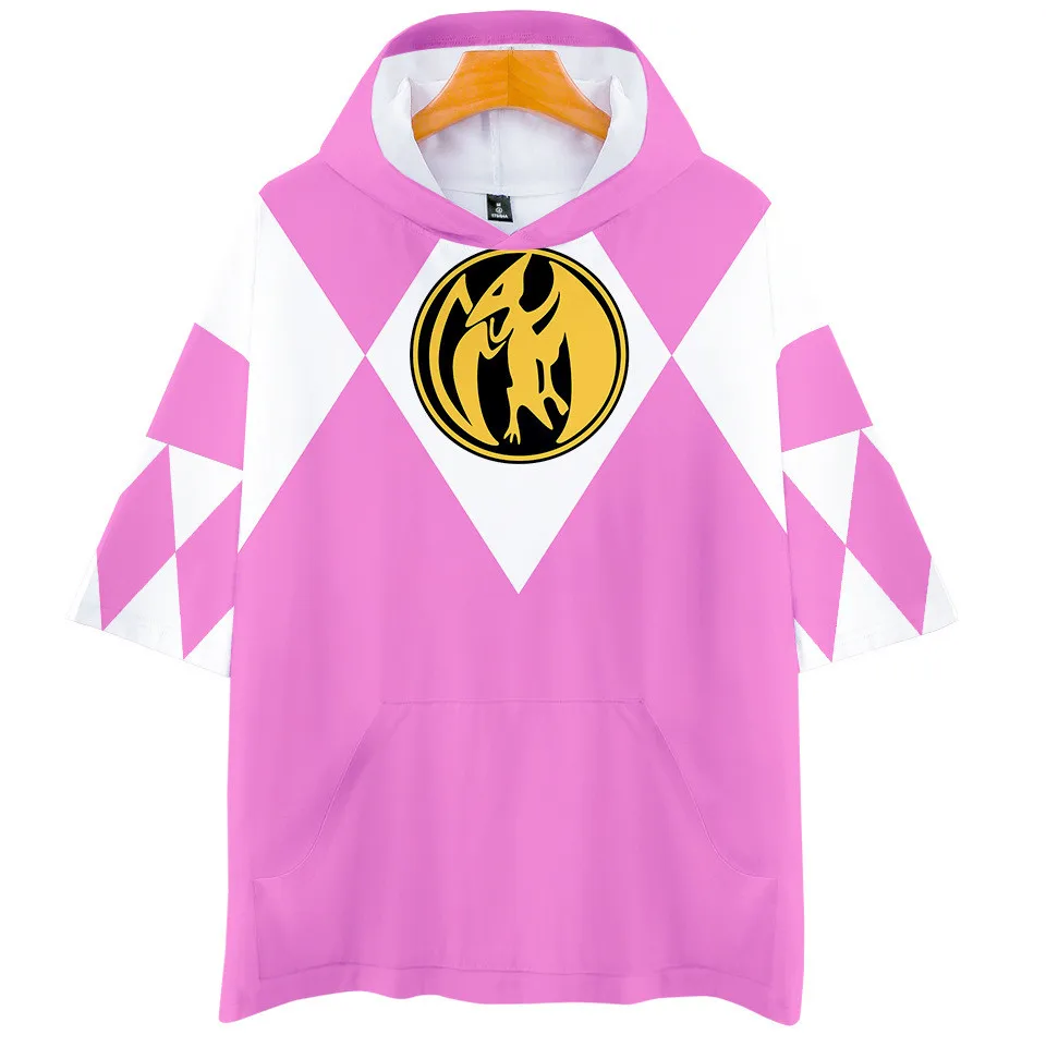 Mighty Morphin 3D Print Hooded T Shirt Cool Fashion Men/Women Short Sleeve Hoodies T-shirt Casual Cosplay Jacket Clothes