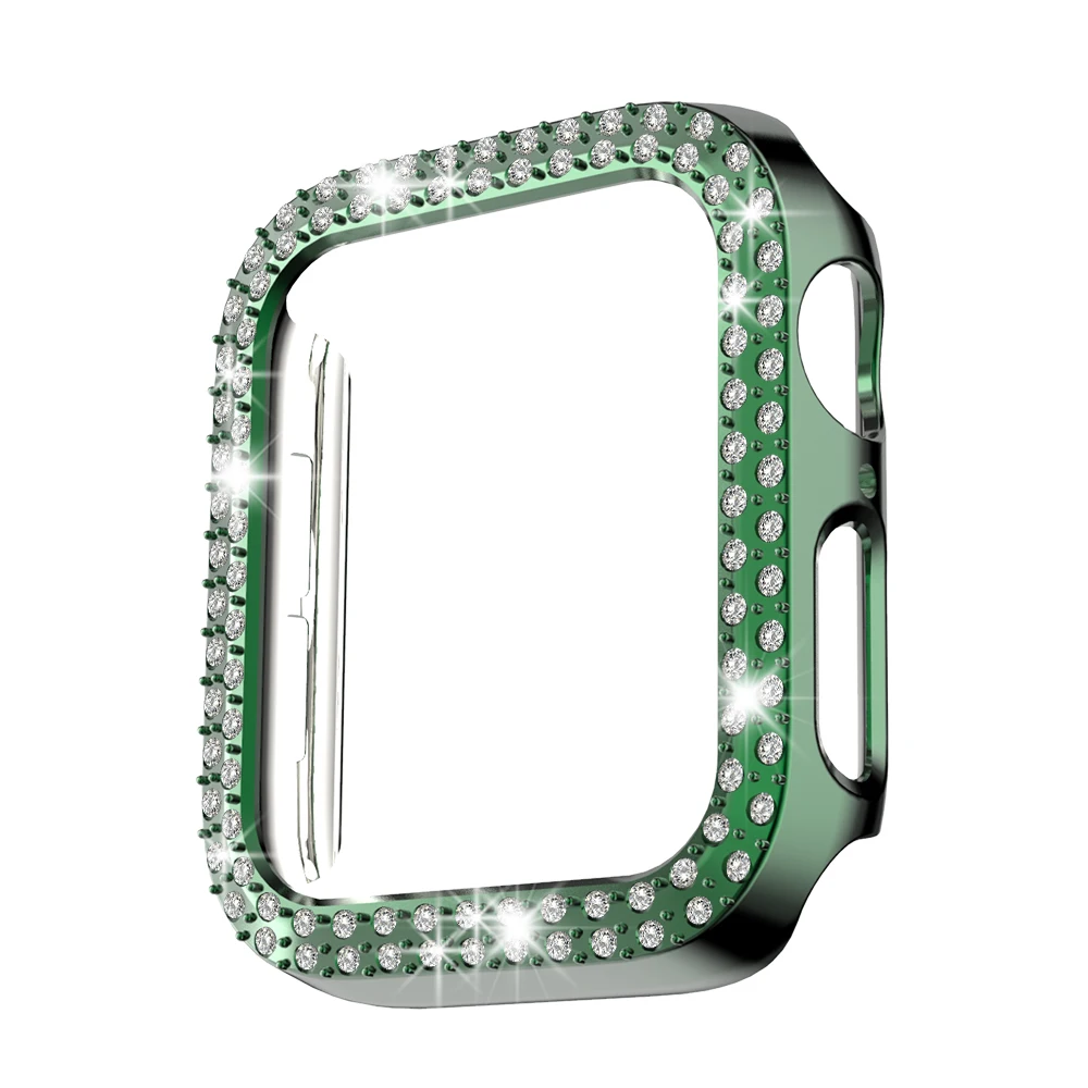 Diamond Cover for Apple Watch Case Series 7 6 SE 5 4 3 2 1 45mm 41mm for Iwatch 40mm 44mm 38MM 42MM Bumpe Protective Bling Cases