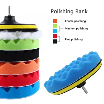 

7" Polishing Sponge Waxing Buffing Pad Compound Auto Car Polisher Drill Kit 30mm Car Care Detailing