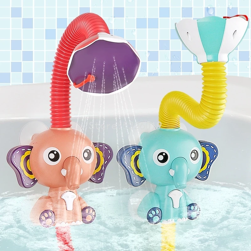 Bath Toys Electric Elephant Water Spray For Kids Baby Bathroom Bathtub Faucet Shower Strong Suction Cup Children Game | Игрушки и хобби