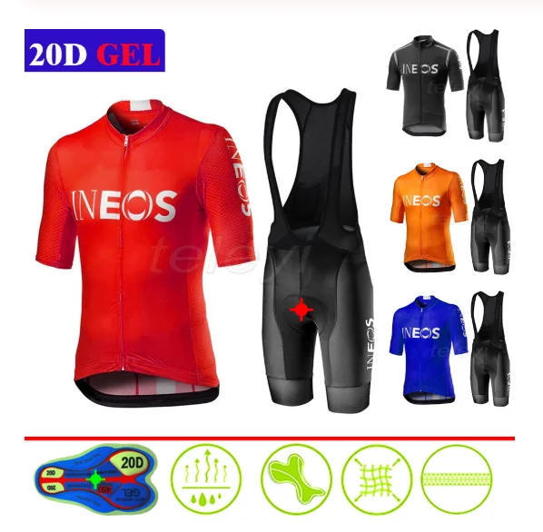 

2020 New INEOS Summer Cycling Jersey Set Breathable Team Racing Sport Bicycle Jersey Mens Cycling Clothing Short Bike Jersey NW