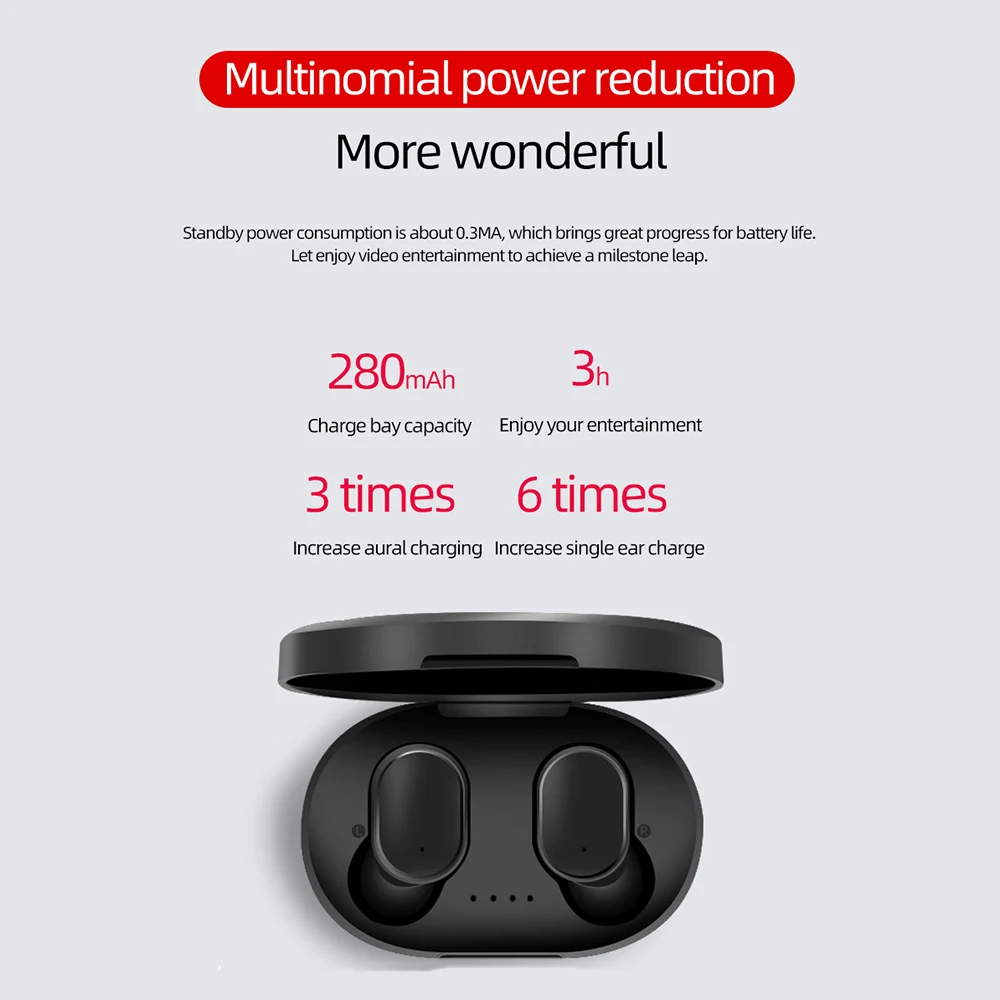 Original Bluetooth 5.0 TWS Bluetooth Earphones A6S TWS Stereo Earbuds With Mic AI Control for Xiaomi iPhone PK Redmi Airdots Hot (4)