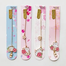 1X Романтический Сакура кролик сплав цепи Закладки брелок пометка страницы школы офиса поставка