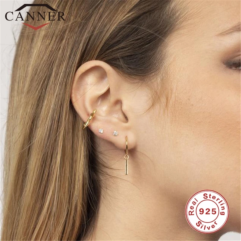 

1 pcs European and American 925 Sterling Silver Clip on Earrings for Women Geometric Gold Silver Clip Earrings Without Piercing