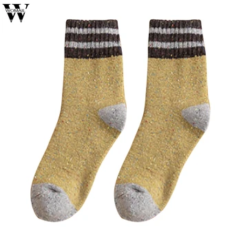 

Womail Women Women's Fashion Retro Stripe Stitch Thicken Women's Socks