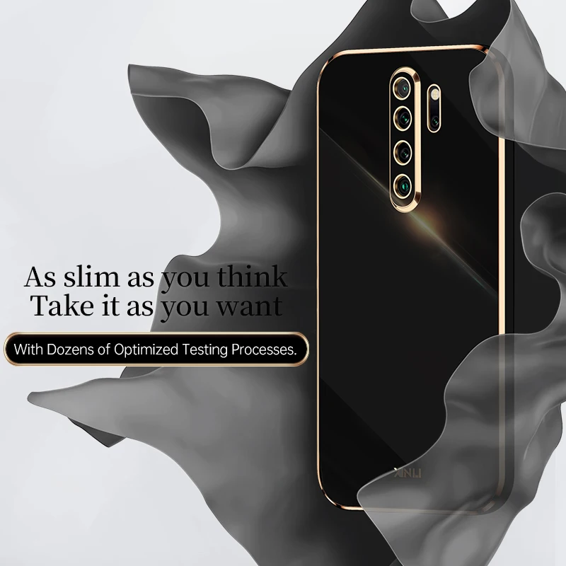 High Quality Plating Silicone Phone Case for Xiaomi Redmi Note 8 Pro Coque Straight edge Soft Back Cover - 3