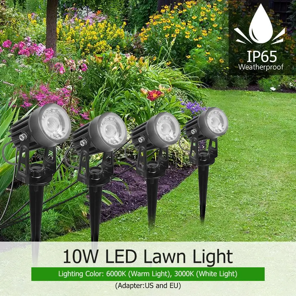 

Four in One 10W High Bright LED Lawn Lights Stable Performance Charging Overload Protection Waterproof Outdoor Insert Floor Lamp