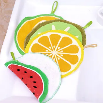 

Supplies Accessories Dishcloth Wiping Napkin Lovely Kawaii Cleaning Washing Kitchen Hanging Orange Multi-Pattern Gadget