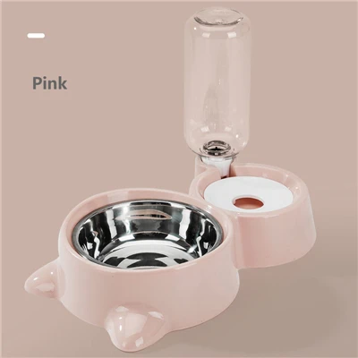 Pink Hipidog бутылка для воды и еды двойная чаша для собачьего питья чаша диспенсер Фидер капельница - Цвет: Pink