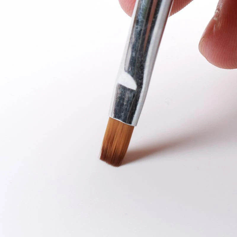 2Pcs Acrylic Nail Brush Nail Art Fibre Hair Metal Handle Brush Pens Tools CD88
