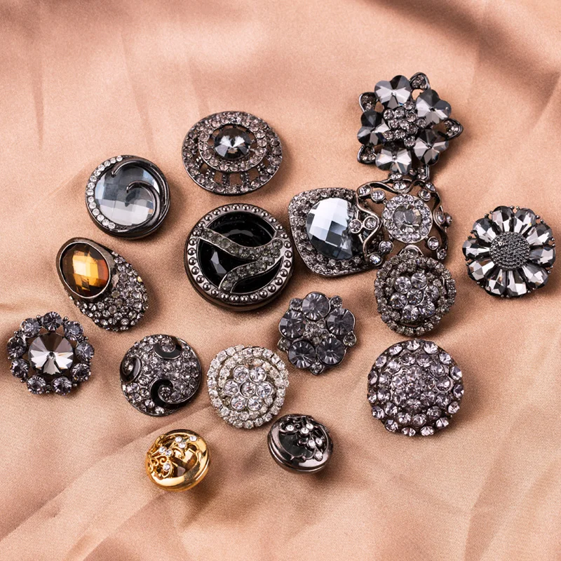 1pcs High-end Metal Rhinestone Buttons For Clothing Suit DIY Sewing  Handwork Accessory - AliExpress