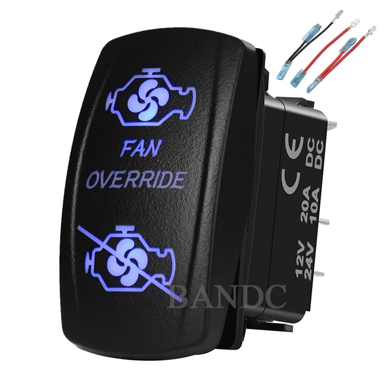 FAN OVERRIDE Rocker Switch With Jumper Wires Set for Caravan Car Boat
