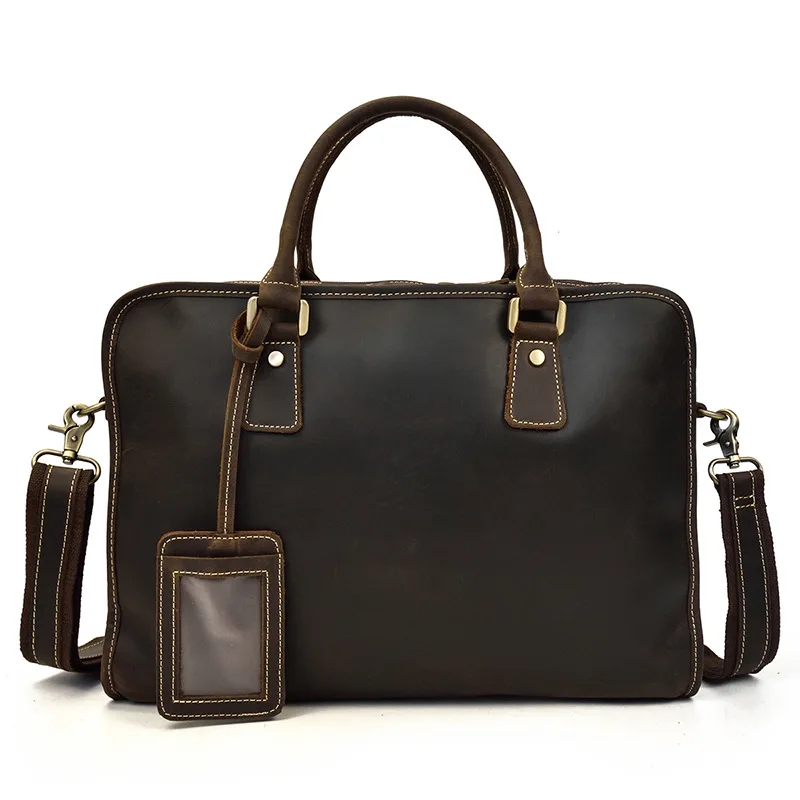 15 Inch Laptop Bag Men Genuine Leather Men's Messenger Bag Shoulder Cross body Bag Business Briefcase Casual Handbag Travel Tote