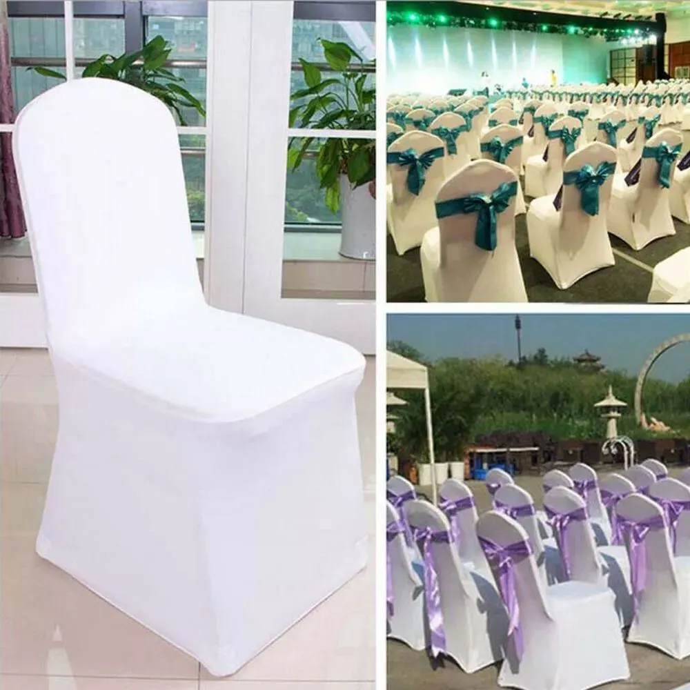 Chair Covers Spandex Lycra Dining Wedding Banquet Anniversary Party Decor White Chair Covers Spandex Lycra Dining Wedding Banquet Anniversary Party Decor White