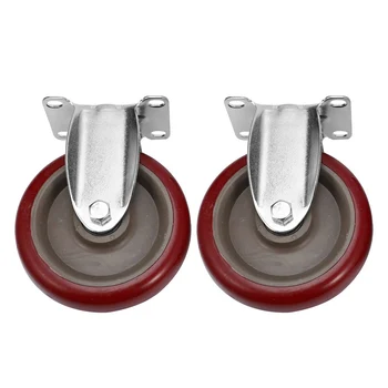 

2 x Heavy Duty 125mm Rubber Wheel Swivel Castor Wheels Trolley Caster Brake Set of castor:Fixed wheel