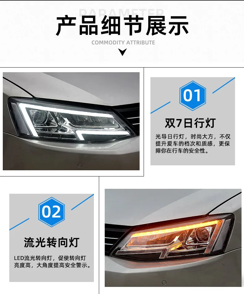KOWELL автомобильный Стайлинг для vw 2012- jetta светодиодный фары для VW jetta MK6 все светодиодные передние фары Би-светодиодный объектив фары