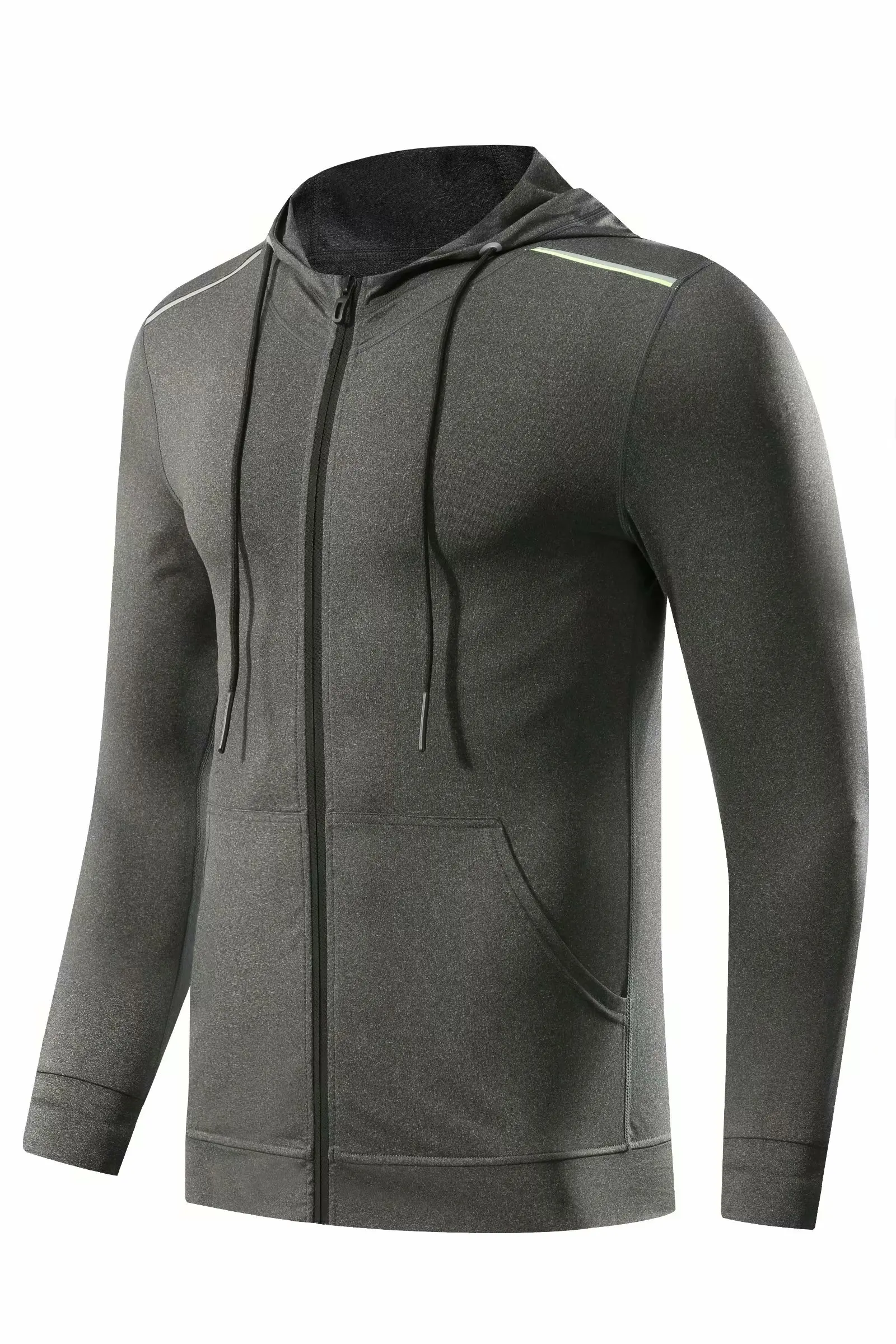 S935 gray Мужская куртка для бега, спортивное пальто для фитнеса, с длинным рукавом, с капюшоном, плотные толстовки на молнии, тонкие походные свитера, мужские куртки для тренировок в тренажерном зале - Цвет: S935 gray