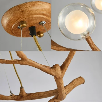 

Nordic LED Chandelier Lighting Design Light Glass Resin Branch Light Chandeliers Ceiling Dining Living Room Art kitchen Fixtures