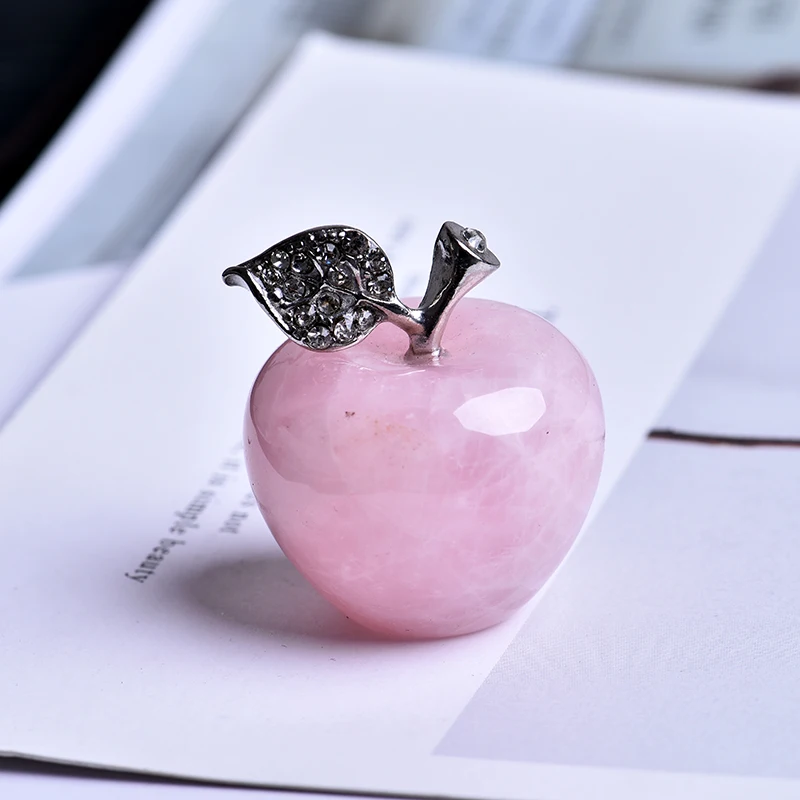 1 шт. натуральный кристалл Роза кварц яблоко драгоценный камень и минерал домашнего интерьера Рождество Свадебные украшения подарки