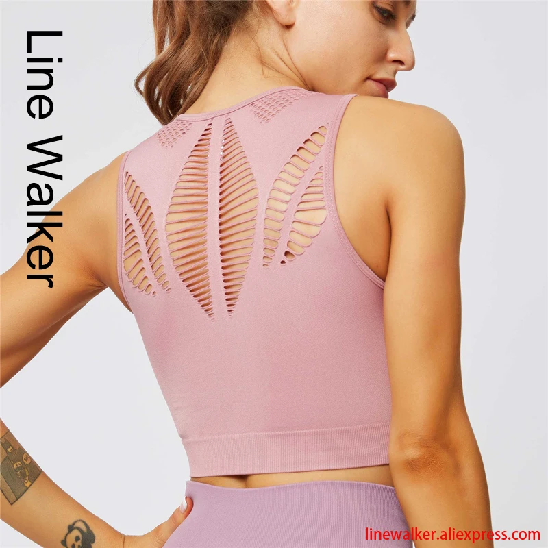 Спортивный бюстгальтер женский сексуальный сетчатый спортивный топ пуш-ап