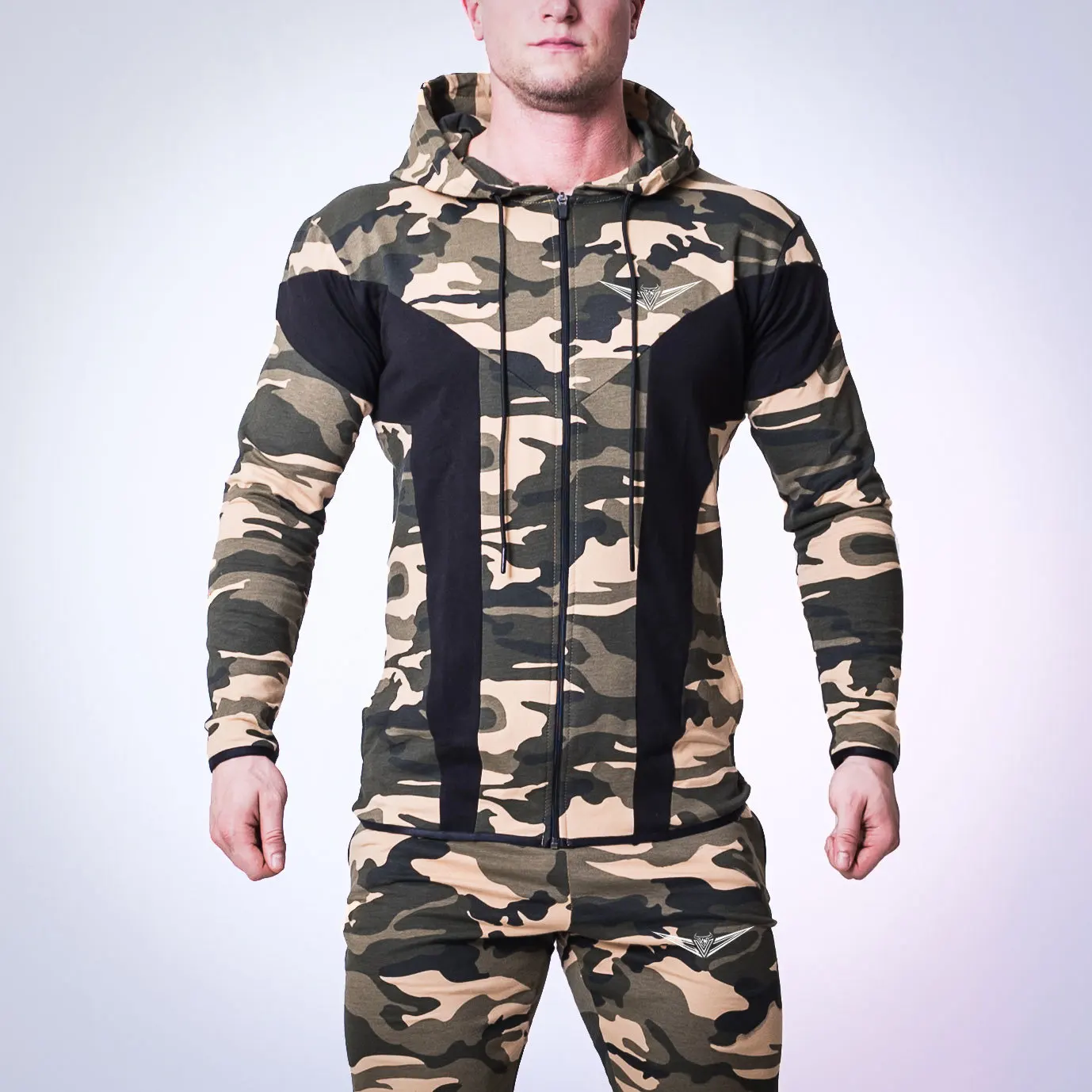

Muscle Fitness Brothers Autumn And Winter New Style Men Sports Casual Sweatshirt Exercise Cotton Hooded Camouflage Long-sleeved