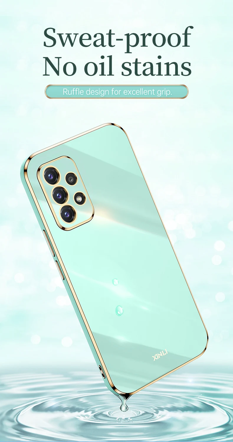 Plating Silicone Phone Case With Square Frame For Samsung Galaxy_voghion.com