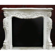 natural stone marble fireplace mantel with fairy sculpture 