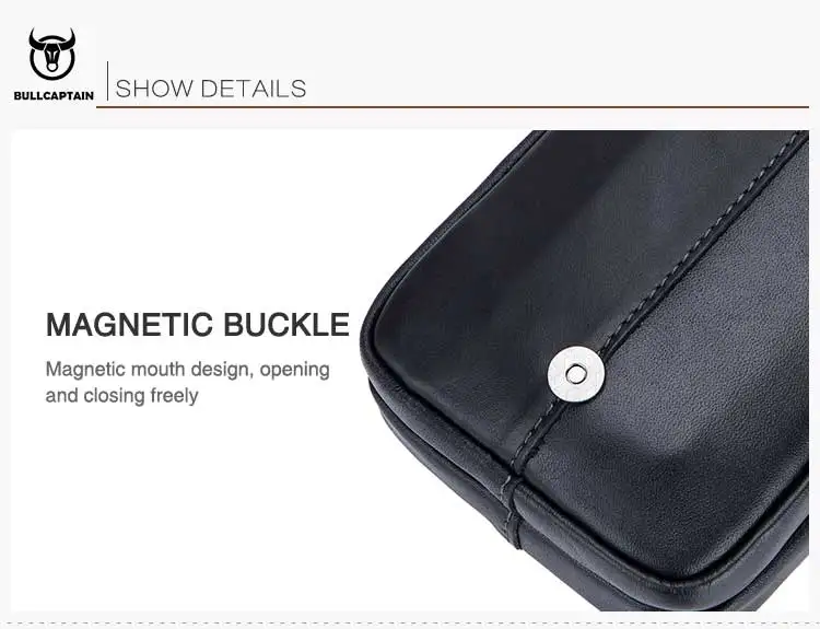 BULLCAPTAIN 100％ Genuine Leather Waist Pack Men Vintage Mini Money Phone Waist Bags Cowhide Bum Purse Casual Fanny Pack Belt Bag