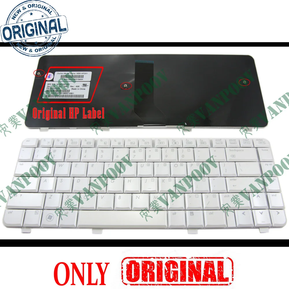 

New Notebook Laptop keyboard for HP Pavilion dv4 dv4-1000 dv4-2000 dv4t White US Version - NSK-HFD01